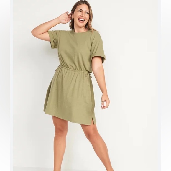 NWOT - Old Navy Cinch Waist Mini Dress - Hunter Green - Size XL - Picture 1 of 5